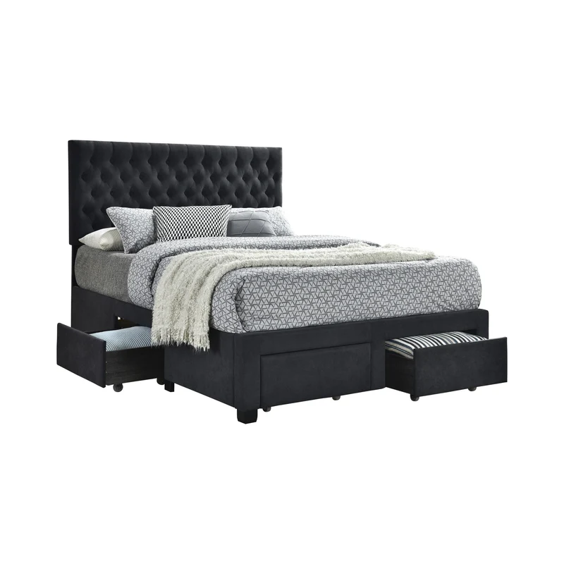 Coaster Furniture Soledad 305877KE Upholstered Eastern King Storage Panel Bed - Grey