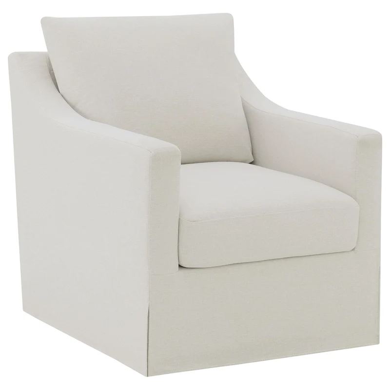 Coaster Furniture Winter 904133 Upholstered Sloped Arm Accent Swivel Chair - Beige