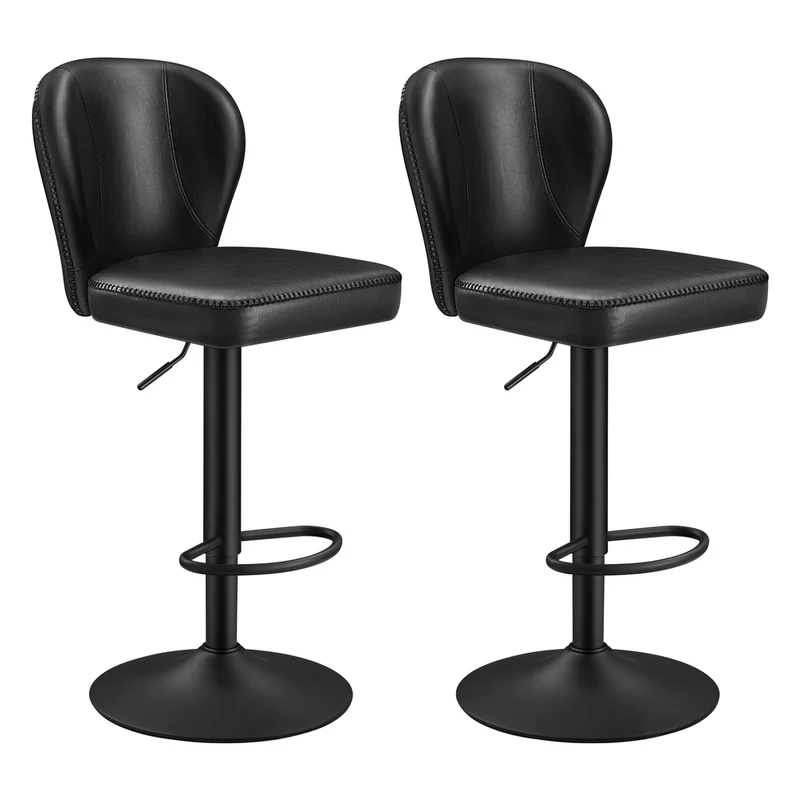 EKHO Colección - Juego de 2 Sillas de Bar 360° Giratoria