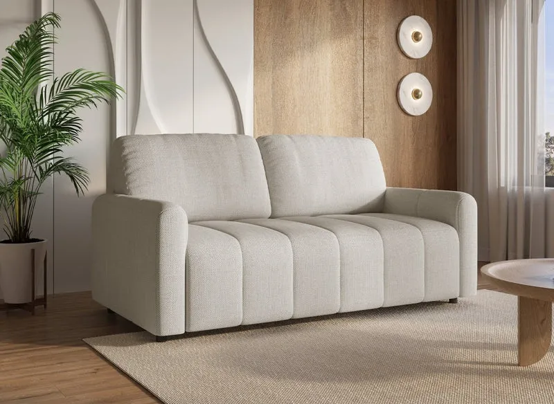 Sofá convertible express de 3 plazas ISANDRO en tejido beige