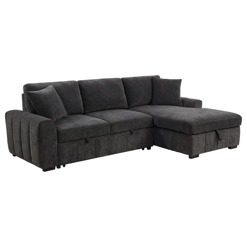 Coaster Furniture Pastrana 500359 Upholstered Sleeper Sectional Sofa RAF Chaise - Grey