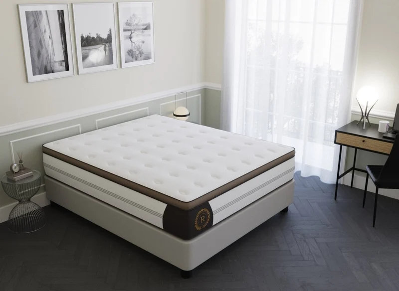 Colchón híbrido ROYAL LUX de 180 x 200 cm con muelles ensacados y espuma viscoelástica, 31 cm de grosor