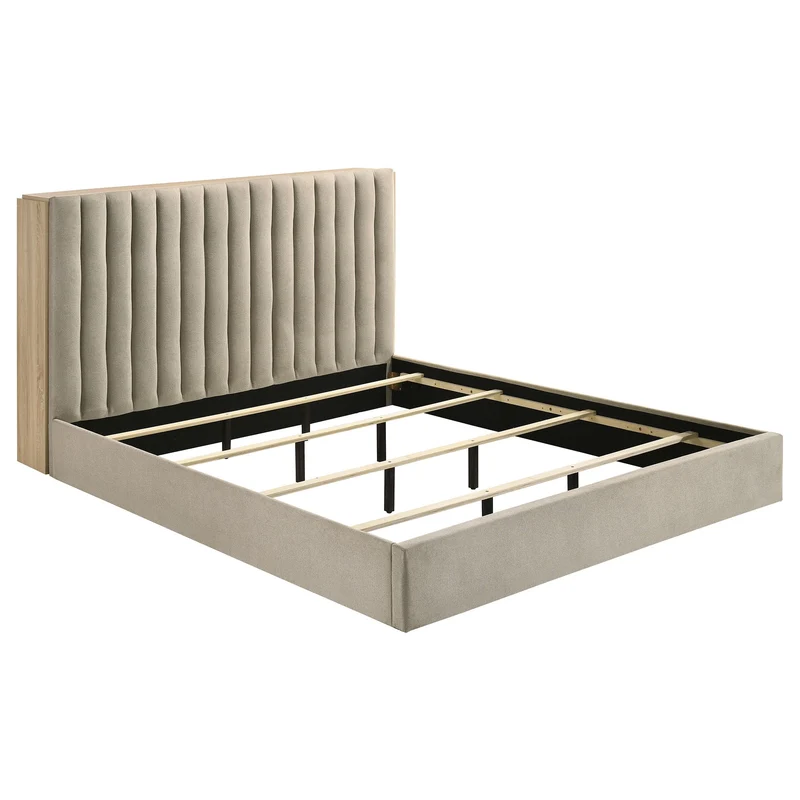 Coaster Furniture Arielle 223111KE Eastern King Bookcase Panel Storage Bed - Light Oak