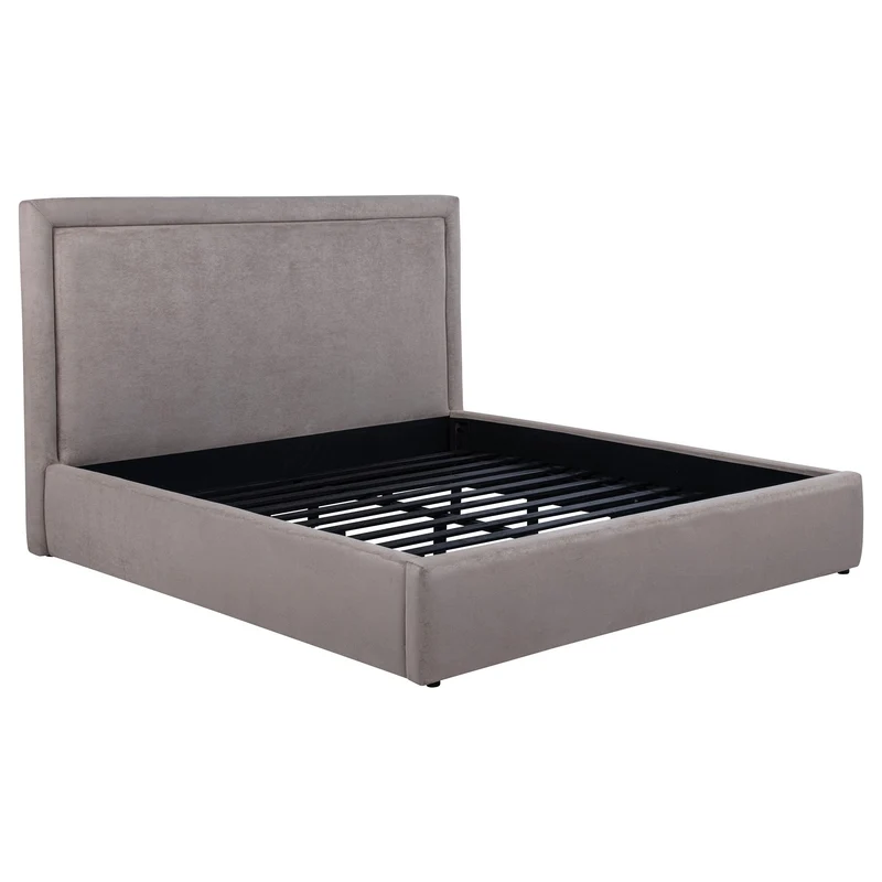 Coaster Furniture Lawson 315835MKE 54-inch Upholstered Eastern King Platform Bed - Mushroom
