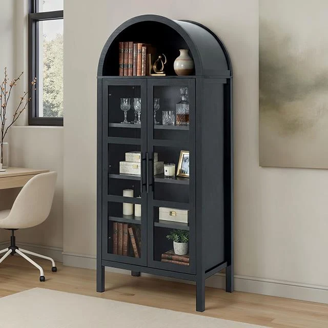 Furniture of America Gateshead SL-AC8001BK-3A Arched Cabinet