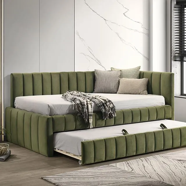 Furniture of America Nardi FM1206GR-BED Twin Daybed with Trundle