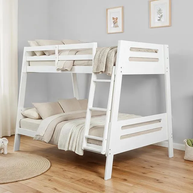 Furniture of America Kallen FM-BK206WH-TF-BED Twin/Full Bunk Bed