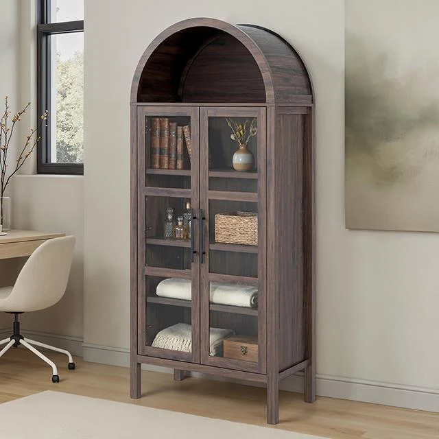 Furniture of America Gateshead SL-AC8001WN-3A Arched Cabinet