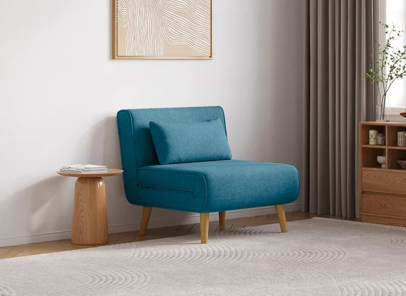 Sillón convertible TONKA en tela azul
