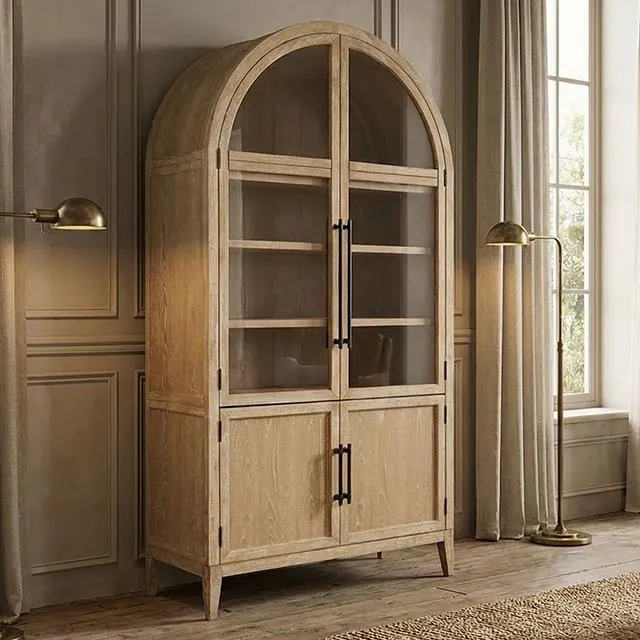 Furniture of America Minster FM-AC8029NT Arched Cabinet