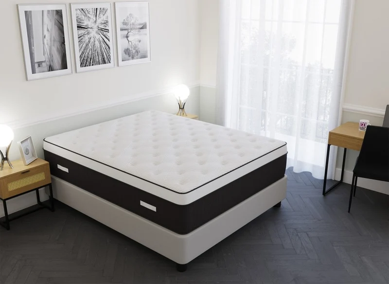 Colchón híbrido de espuma viscoelástica de 160 x 200 cm, 37 cm de grosor - ALMOHADA