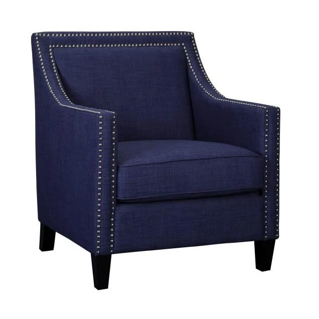 Elements International Erica UER080100CA Chair with Chrome Nails - Heirloom Blue