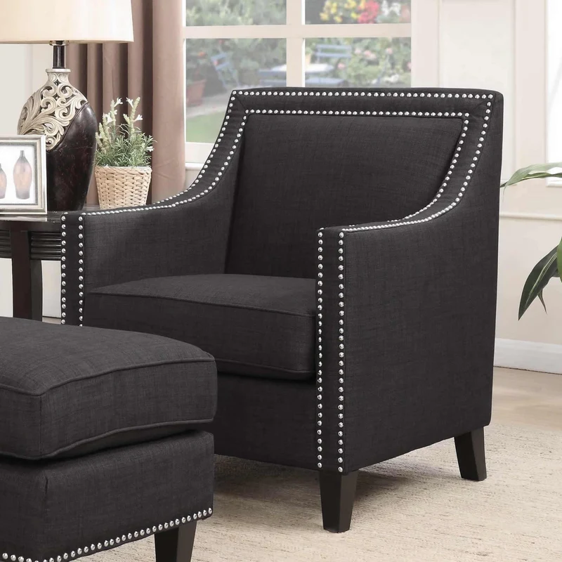 Elements International Erica Stationary Fabric Accent Chair UER090100CA