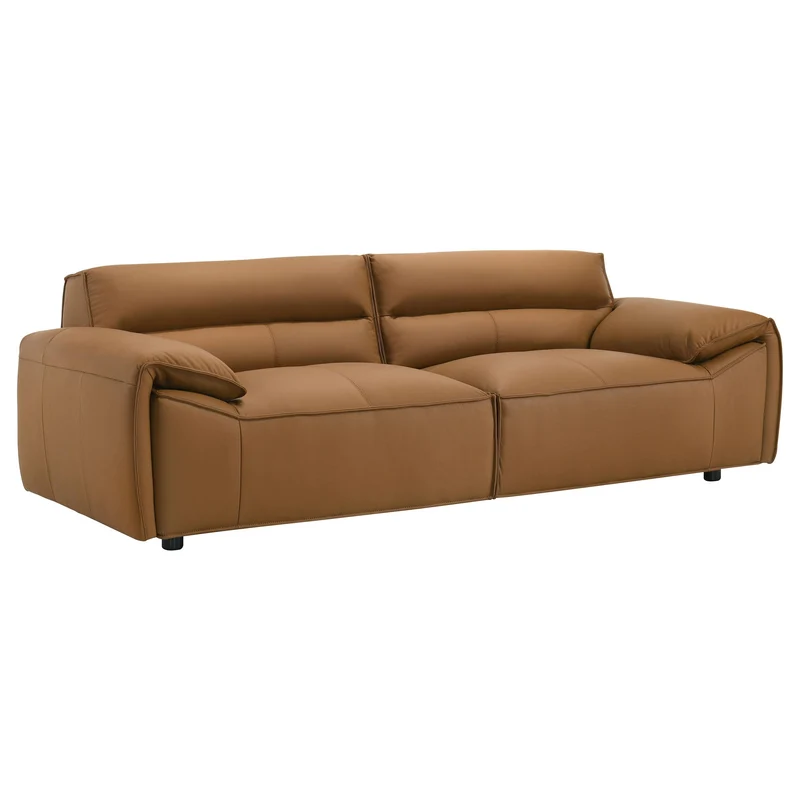 Coaster Furniture Buxton 509501 Top Grain Leather Upholstered Sofa - Orange