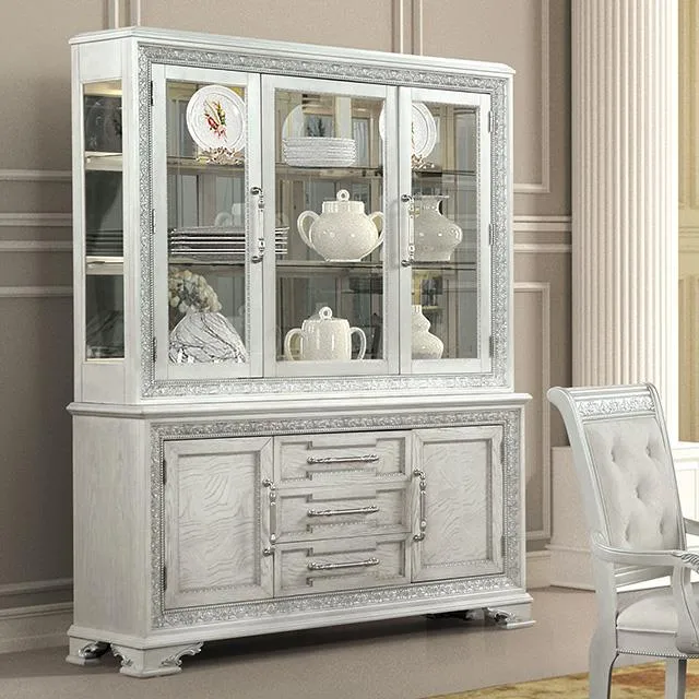 Furniture of America Stella Mia FM31000WH-HB-SET Hutch Buffet