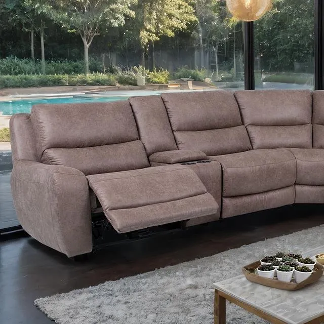 Furniture of America Demetrius CM9930BR-SECT-PM Power Sectional