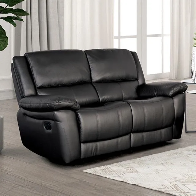 Furniture of America Glarus FM69003BK-LV-M Loveseat Manual Recliner