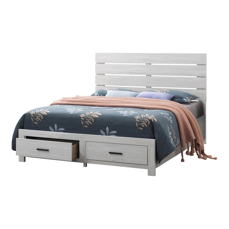 Coaster Furniture Brantford 207050Q Wood Queen Storage Panel Bed - Coastal White