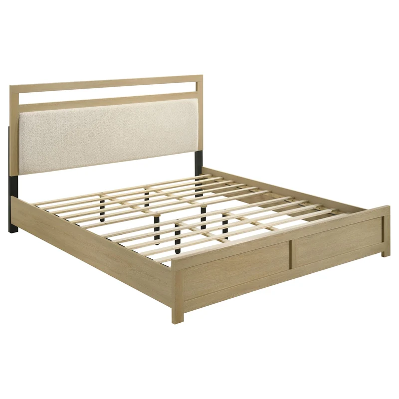 Coaster Furniture Hendricks 222651KE Eastern King Panel Headboard Platform Bed - Light Oak