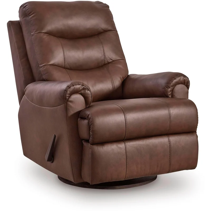 Signature Design by Ashley Flynwood Swivel Glider Leather Match Recliner PCU1340061