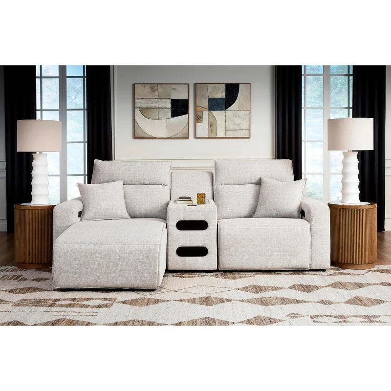 Signature Design by Ashley ModMax II 65907S18 3 pc Power Reclining Sectional with Chaise and Audio Console