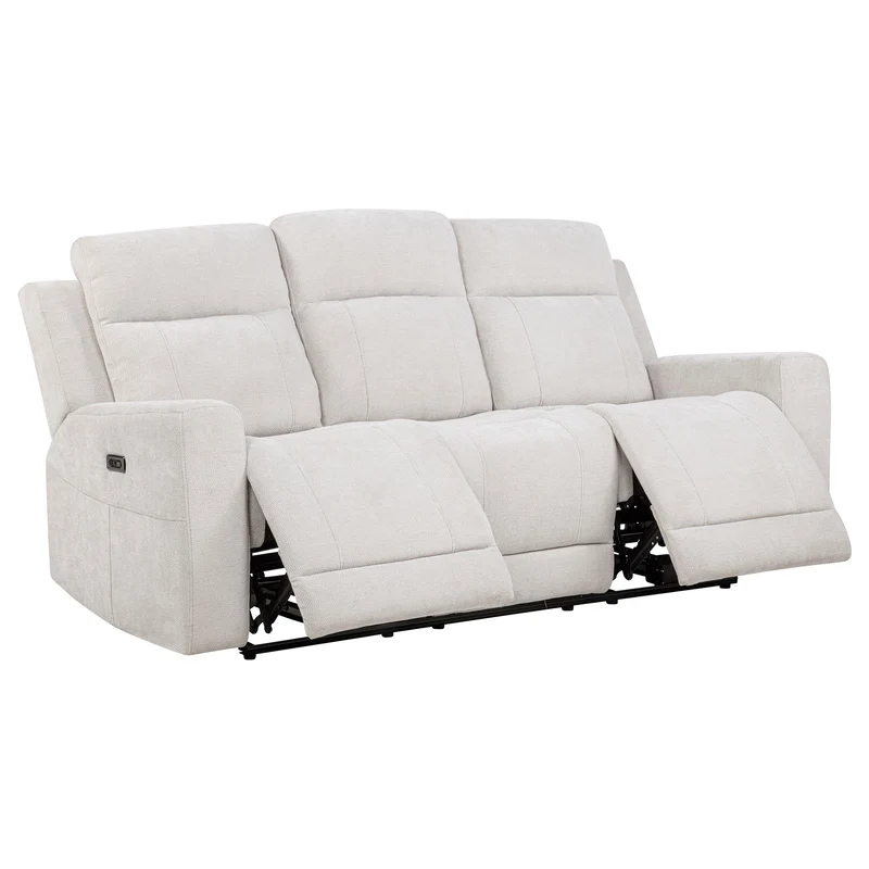 Coaster Furniture Kennett 610151P Chenille Upholstered Power Reclining Sofa - Ivory