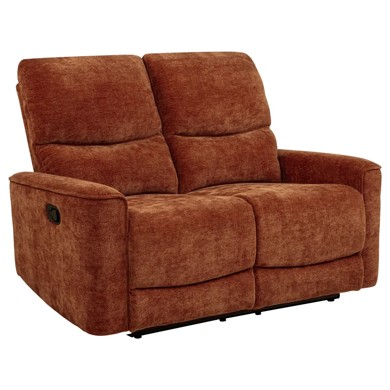 Coaster Furniture Navarro 609575 Chenille Upholstered Reclining Loveseat - Burnt Orange