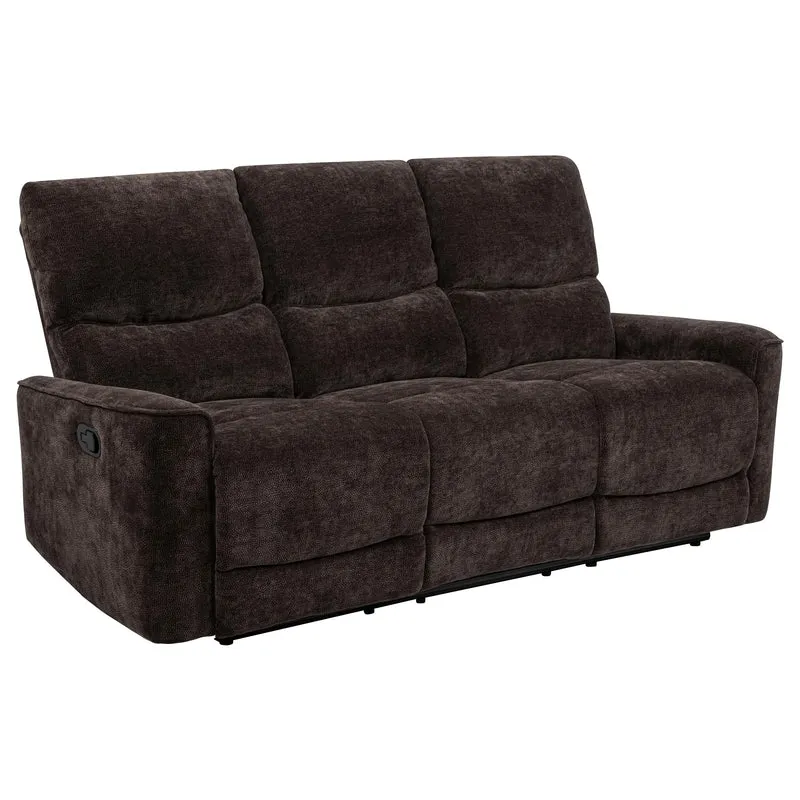 Coaster Furniture Navarro 609571 Chenille Upholstered Reclining Sofa - Dark Brown