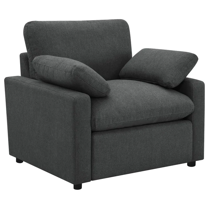 Coaster Furniture Collins 609533P Upholstered Power Recliner Chair - Dark Grey