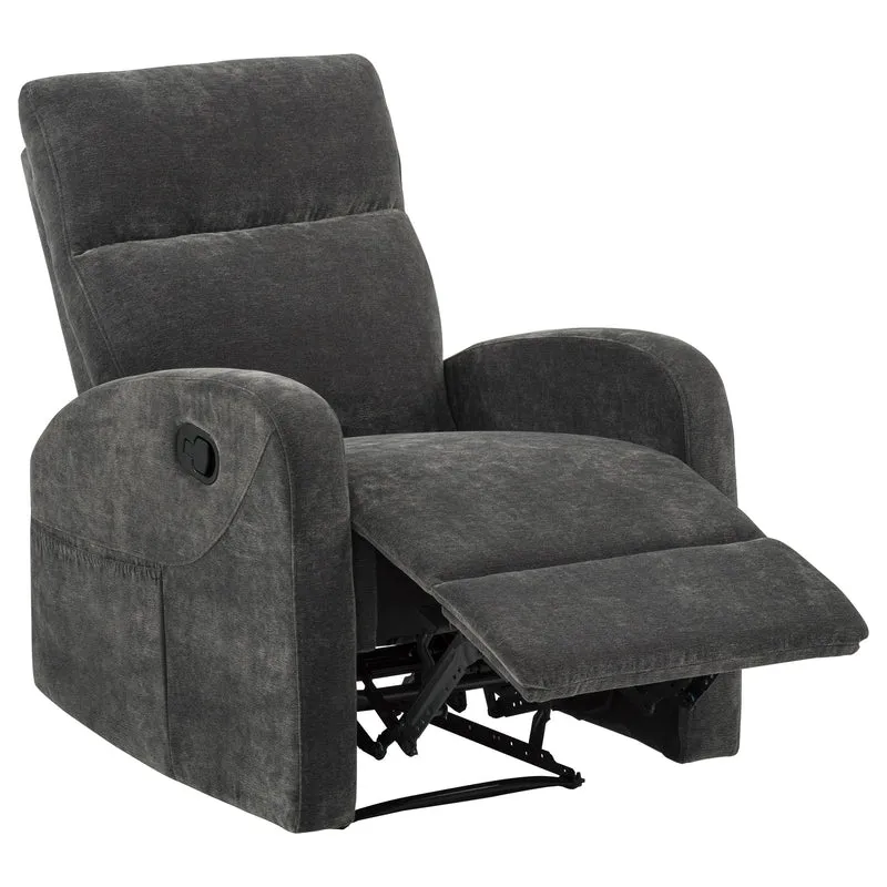 Coaster Furniture Hamilton 603376 Chenille Upholstered Manual Glider Recliner - Charcoal Grey