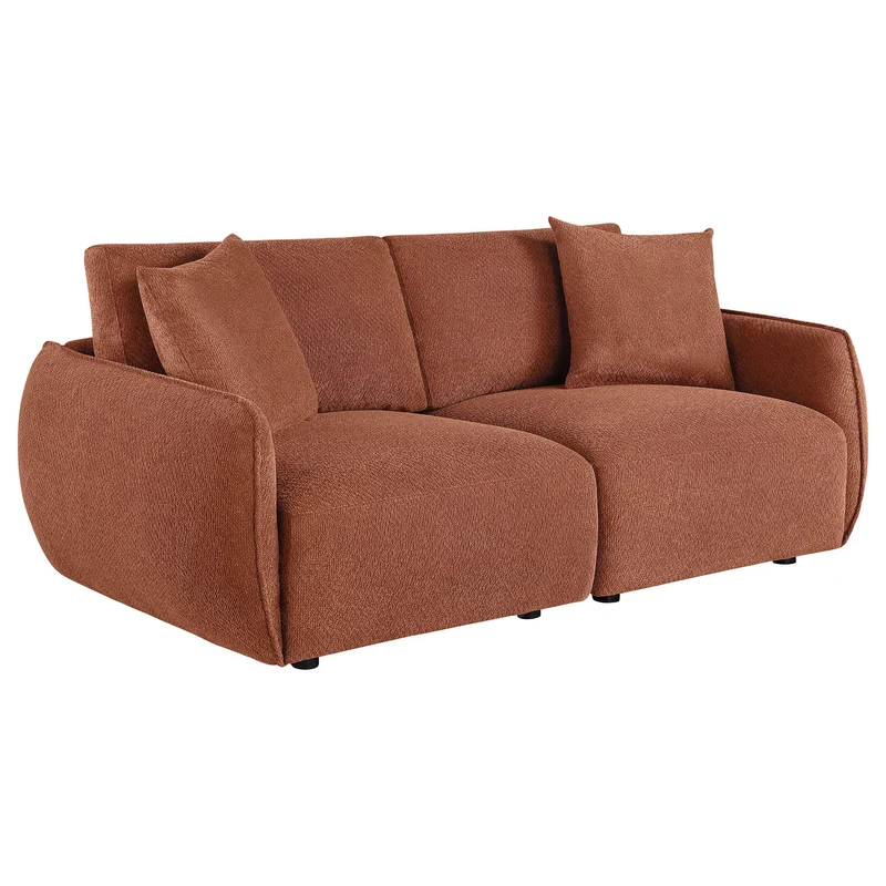 Coaster Furniture Elysia 551891-LOVE Chenille Upholstered Modular Lounge Loveseat - Coral
