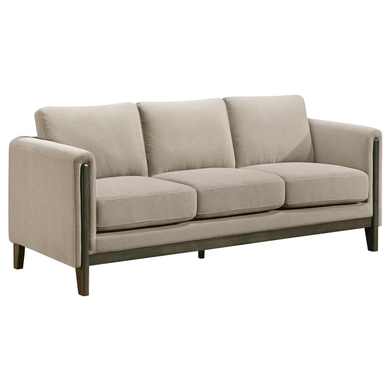 Coaster Furniture Islington 511101 Fabric Upholstered Panel Arm Sofa - Taupe