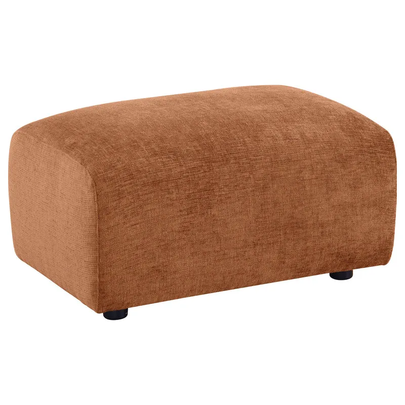 Coaster Furniture Burnett 504954 Chenille Upholstered Ottoman - Burnt Orange