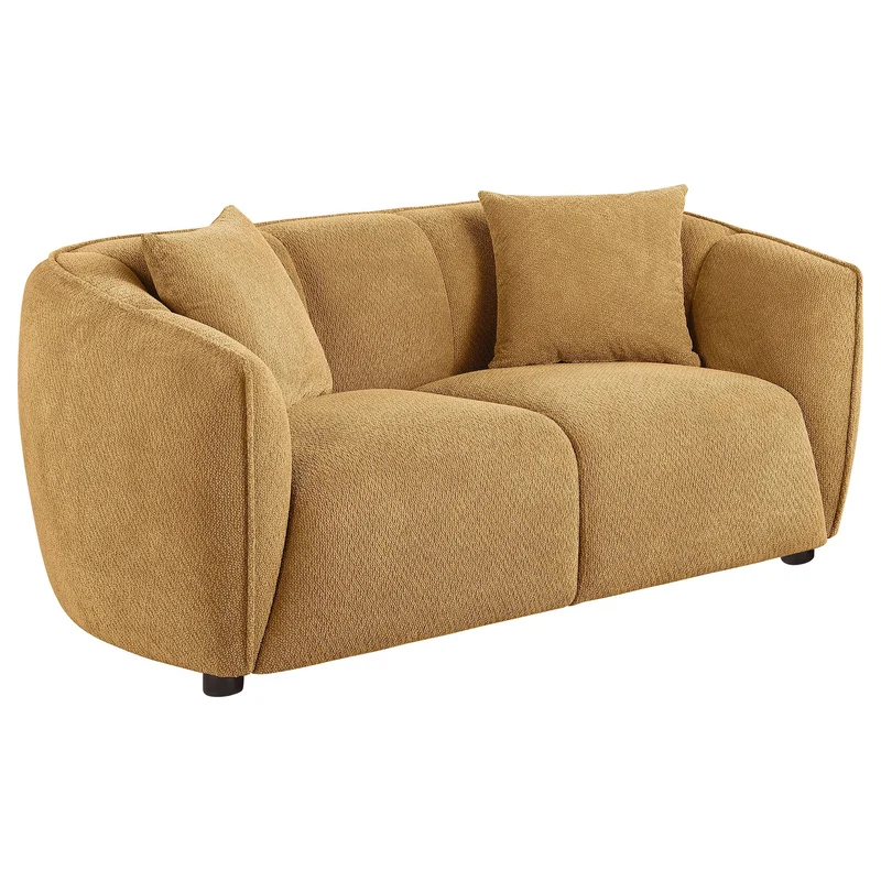 Coaster Furniture Aleisha 503062 Fabric Upholstered Loveseat - Mustard Yellow