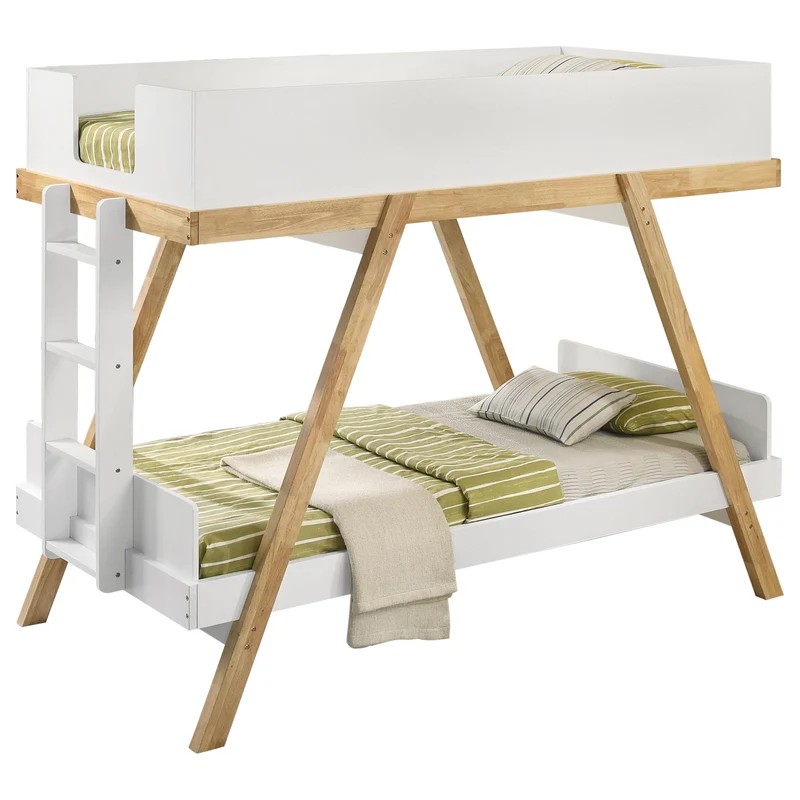 Coaster Furniture Frankie 460570T-SM Twin Over Twin Bunk Bed with 7-inch Mattresses - White