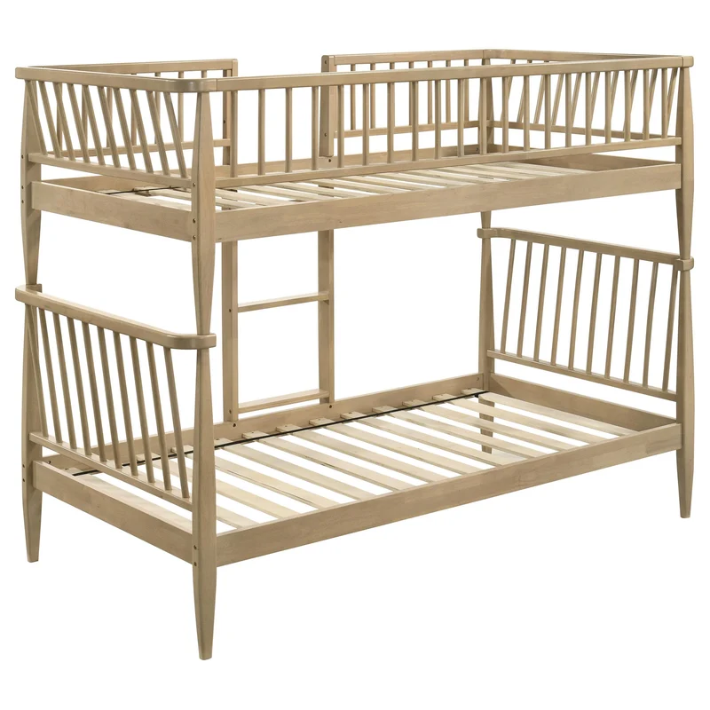 Coaster Furniture Abram 460061T Windsor Twin Over Twin Wood Bunk Bed with Ladder - Almond