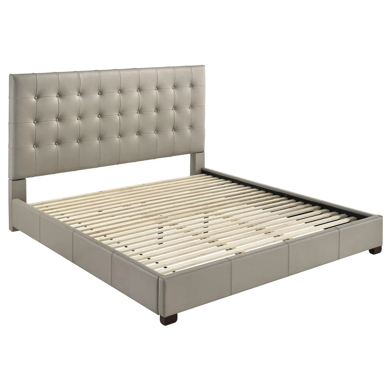 Coaster Furniture Medley 315911TANKE Genuine Leather Eastern King Platform Bed - Tan