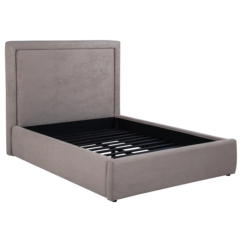Coaster Furniture Lawson 315835MF 54-inch Upholstered Full Panel Platform Bed - Mushroom