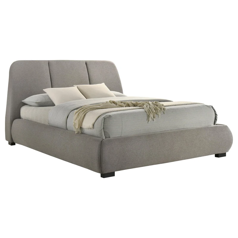 Coaster Furniture Mokena 310090Q 46-inch Upholstered Queen Platform Bed - Taupe