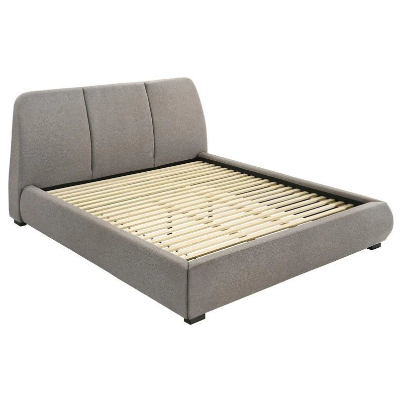 Coaster Furniture Mokena 310090KE 46-inch Upholstered Eastern King Platform Bed - Taupe