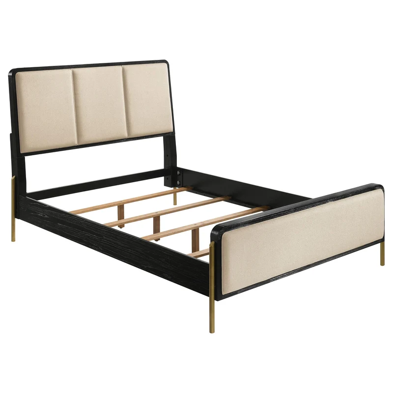 Coaster Furniture Arini 224331QCRM 56-inch Queen Panel Bed - Cream/Black