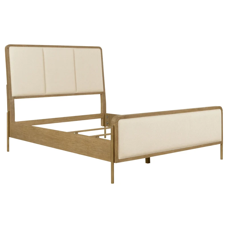 Coaster Furniture Arini 224301KECRM 56-inch Eastern King Panel Bed - Cream/Sand Wash