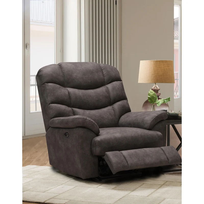 Behold Home 7575-65BP Power Wallsaver Big Recliner - Big Easy Gunmetal