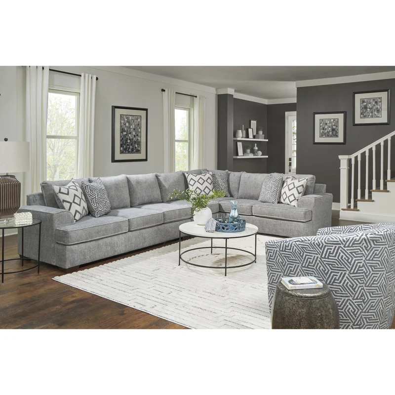 Behold Home 2580 3 pc Sectional (w Armless) - Ritzy Gray