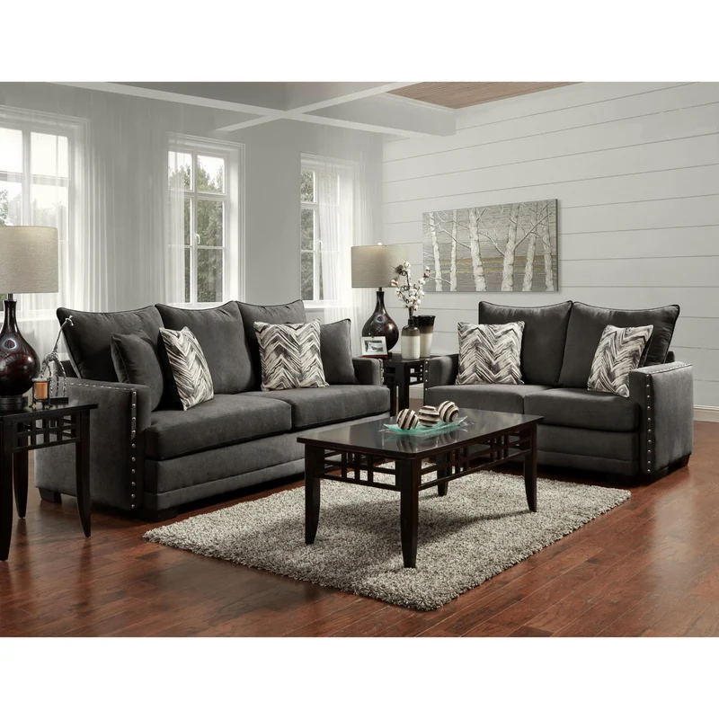 Behold Home 1682-130 Loveseat - Chevy Charcoal