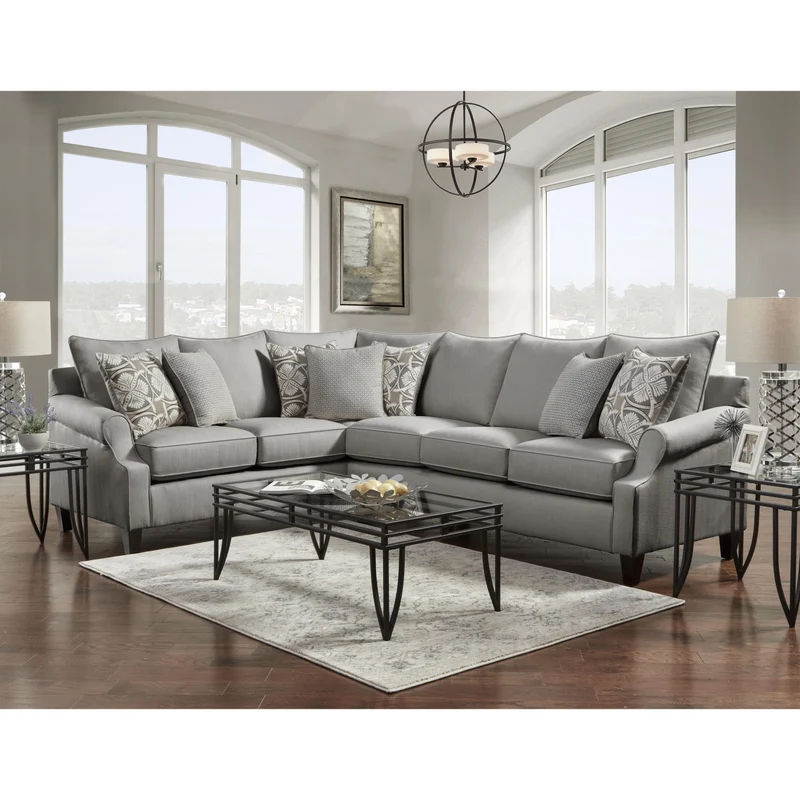 Behold Home 1090 2 pc Sectional - Bay Ridge Gray