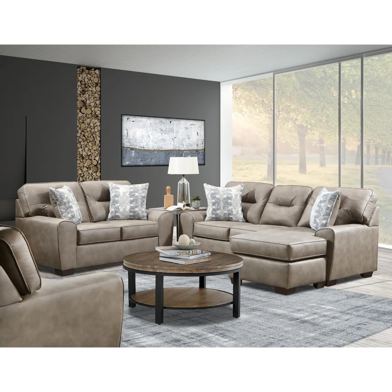 Behold Home 2124-23 Sofa Chaise - Stabler Pebble