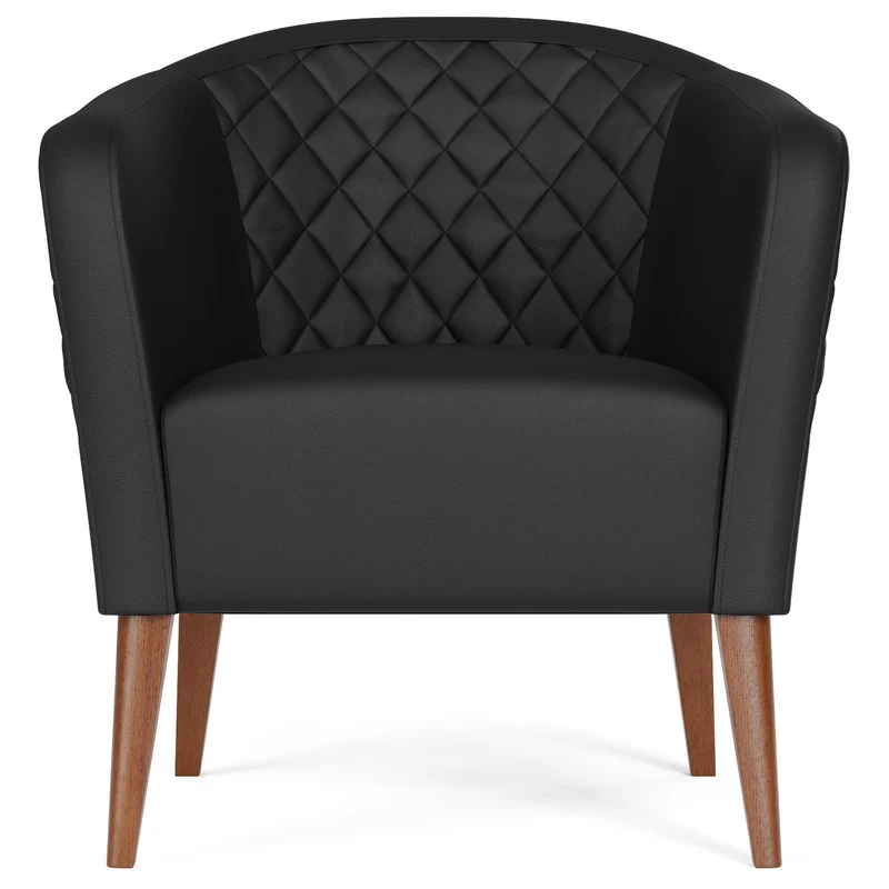Weekender Webster Barrel Chair- Faux Leather Black