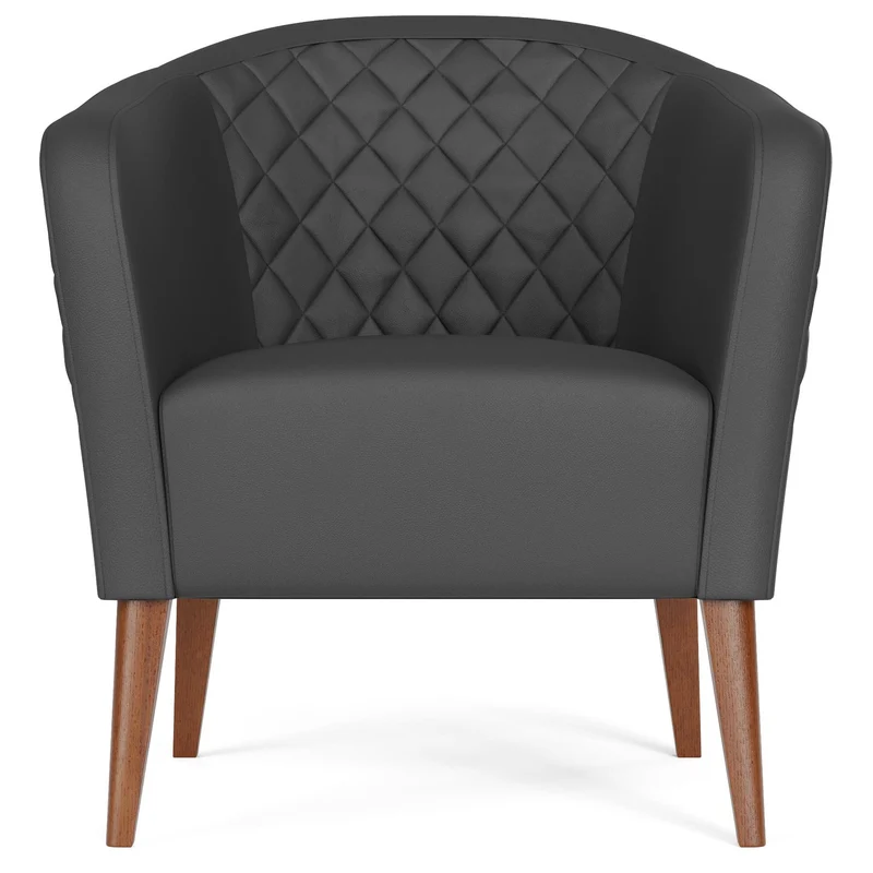 Weekender Webster Barrel Chair- Faux Leather Grey