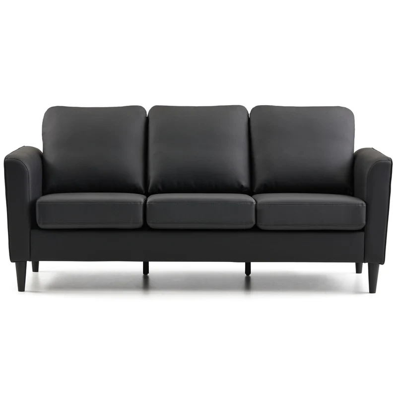 Weekender Atwood Sofa- Faux Leather Black